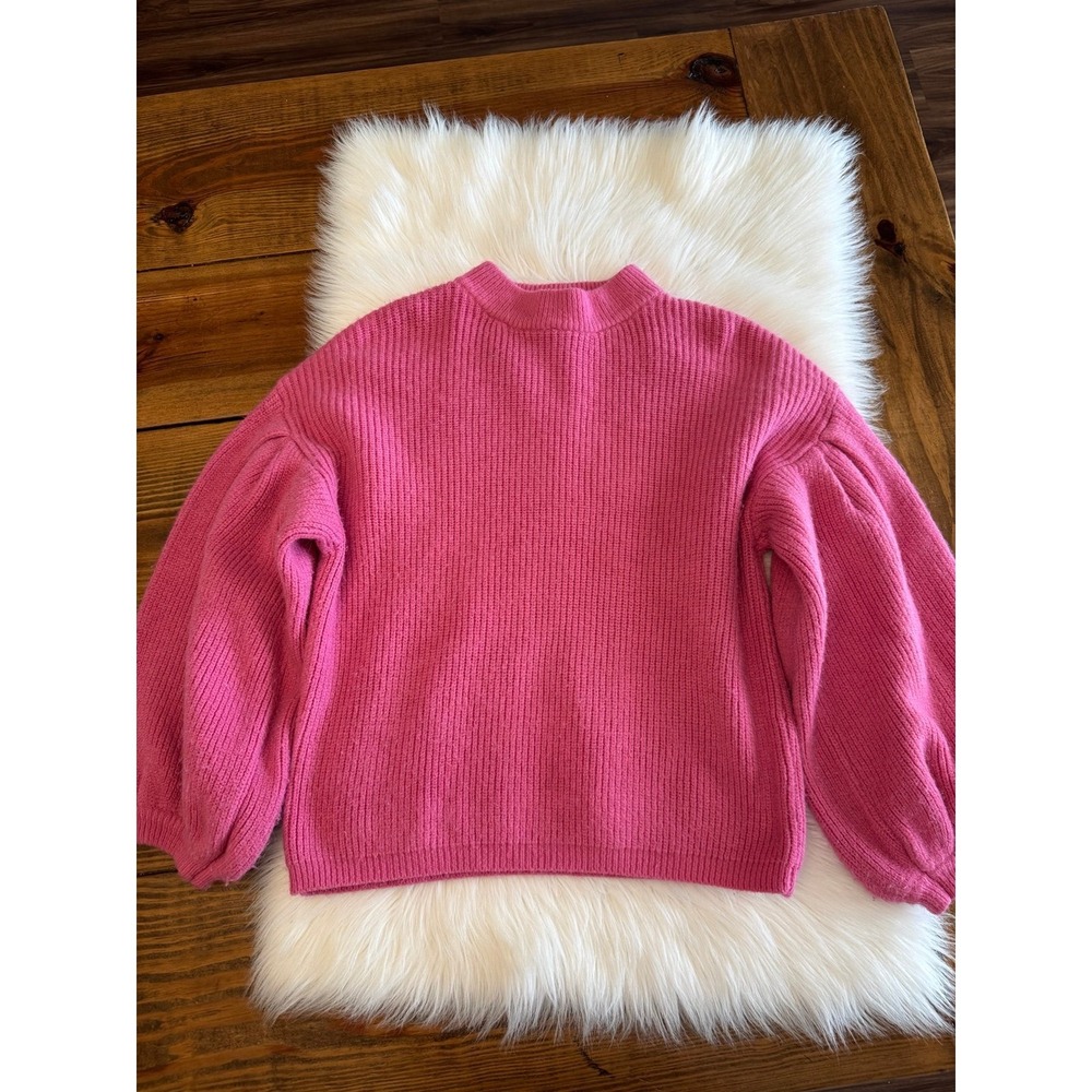 &merci sweater pink poof sleeves size large